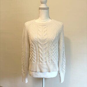 BANANA REPUBLIC NWT CABLEKNIT SWEATER IVORY CREAM (S)